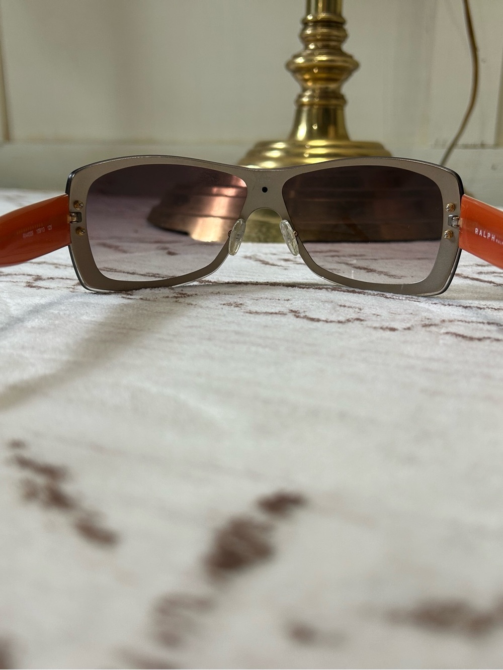 Ralph Lauren RA4009 Shield Sunglasses Brown Gradient w/ Case Quiet Luxury - Picture 5 of 14
